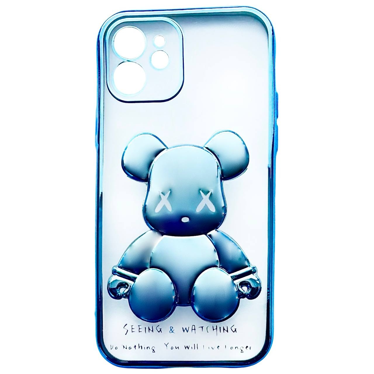 TPU BearBrick Transparent iPhone 14 Pro Blue - 1