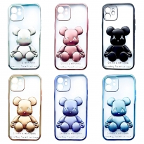 TPU BearBrick Transparent iPhone 12 Silver