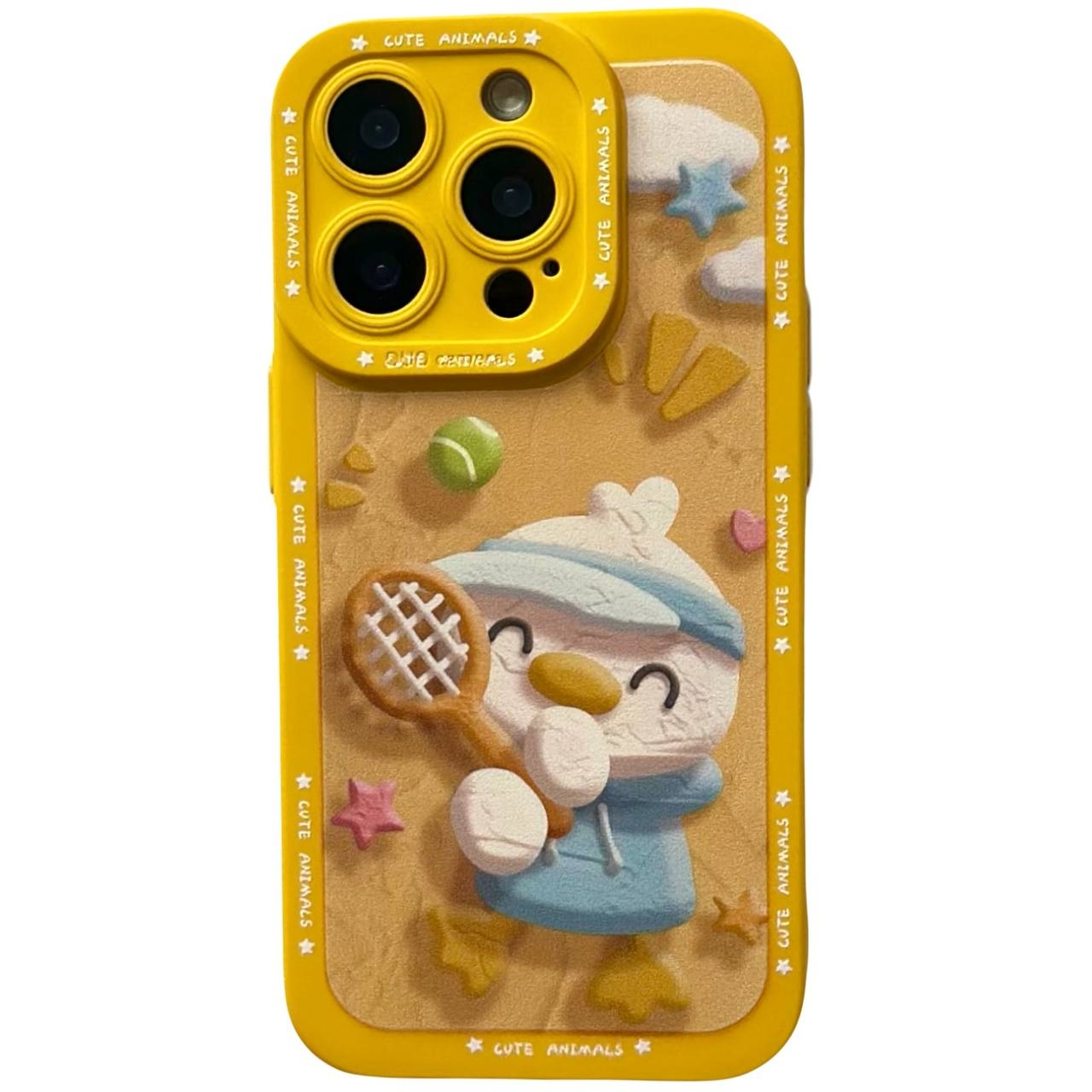 Cute Animals iPhone 14 Pro Yellow - 1