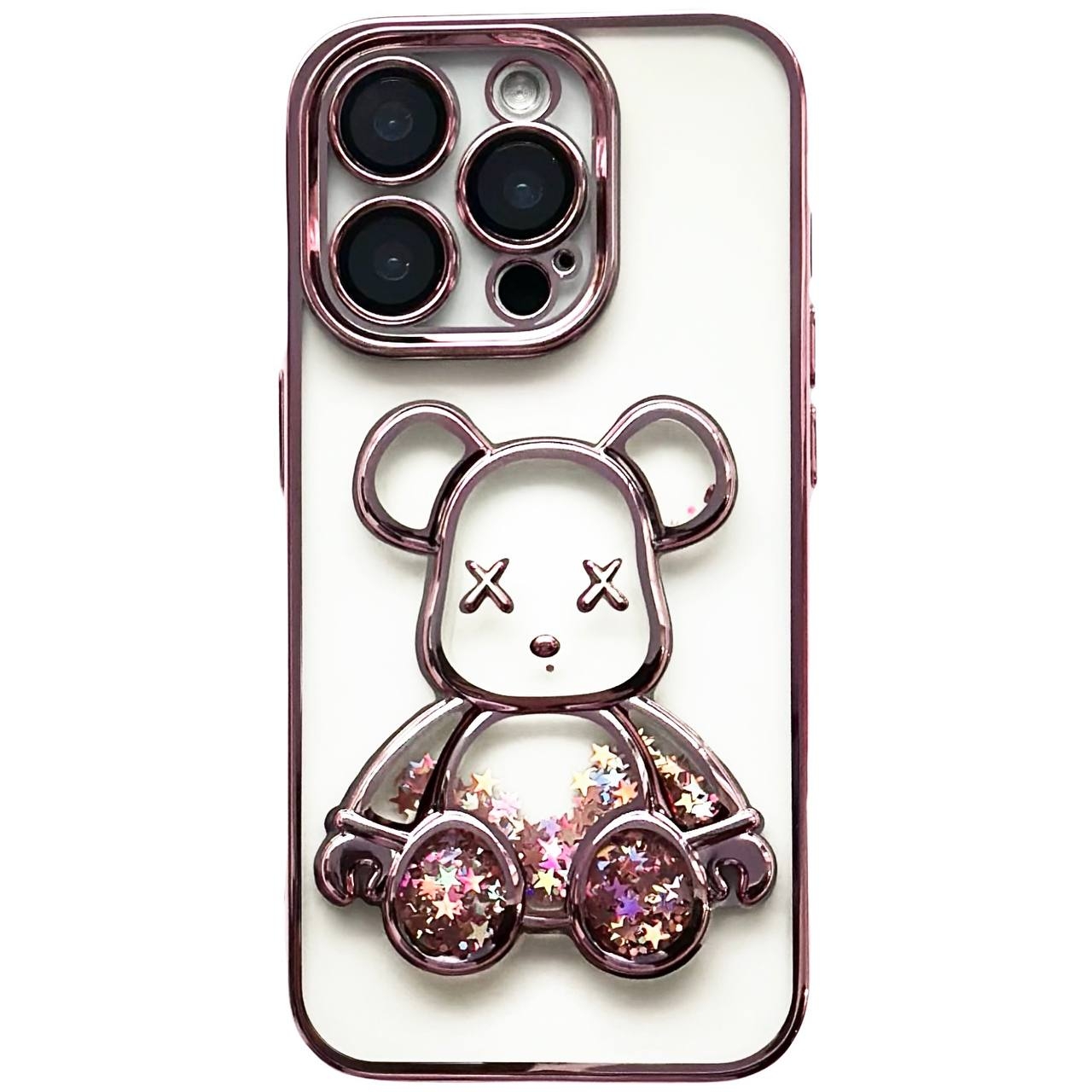 TPU BearBrick Liquid iPhone 15 Pro Max Rose Gold - 1