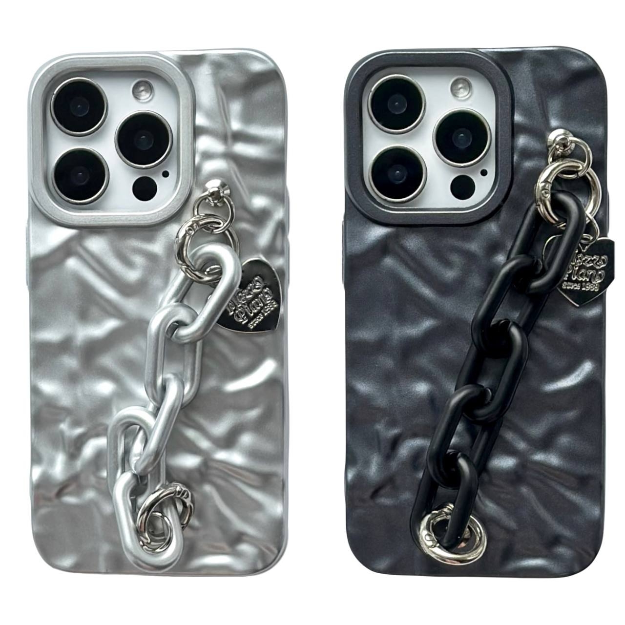 TPU Crumpled+Chain iPhone 12 Pro Max Black - 2