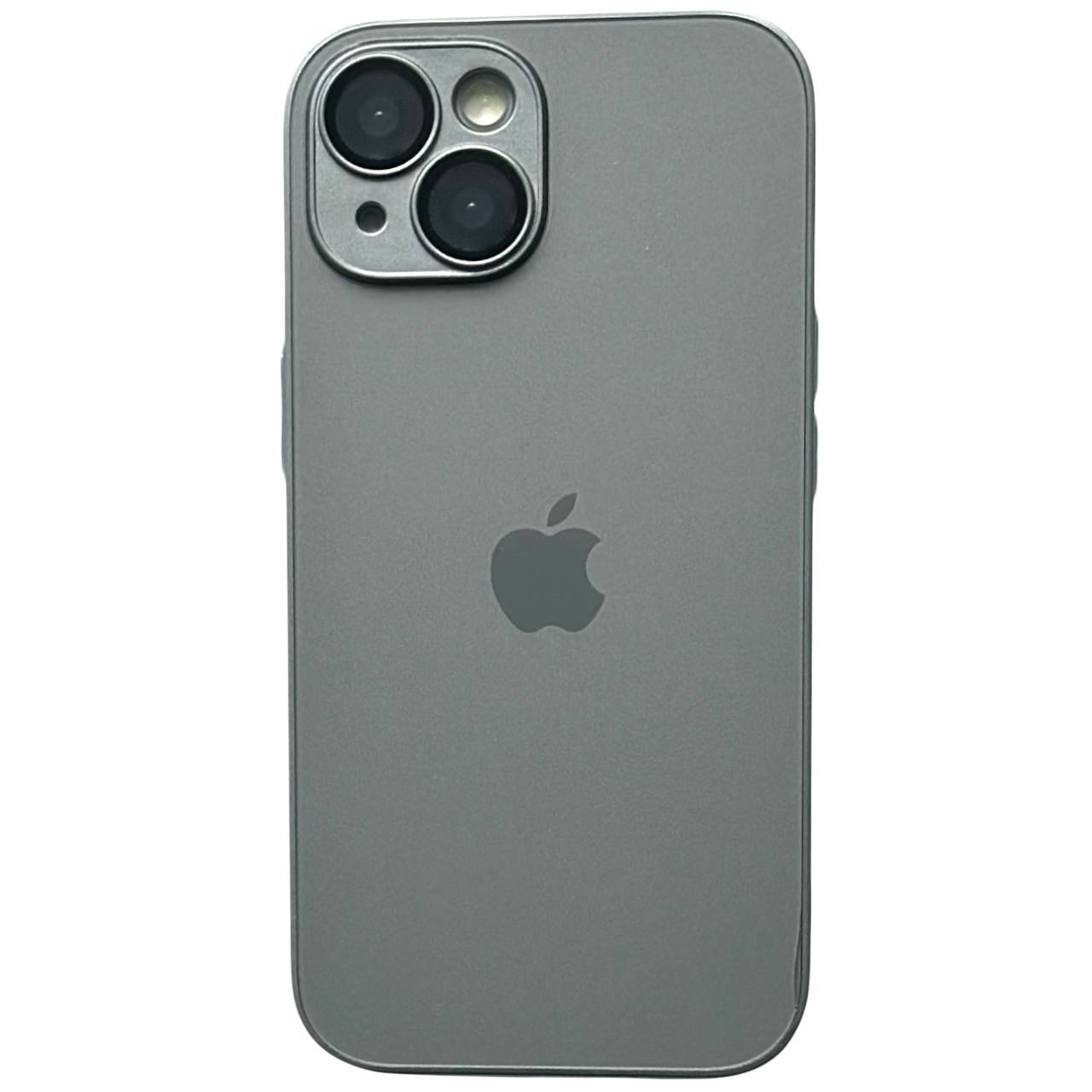 AG Silicone+Glass Case iPhone 15 Titanium Gray - 1