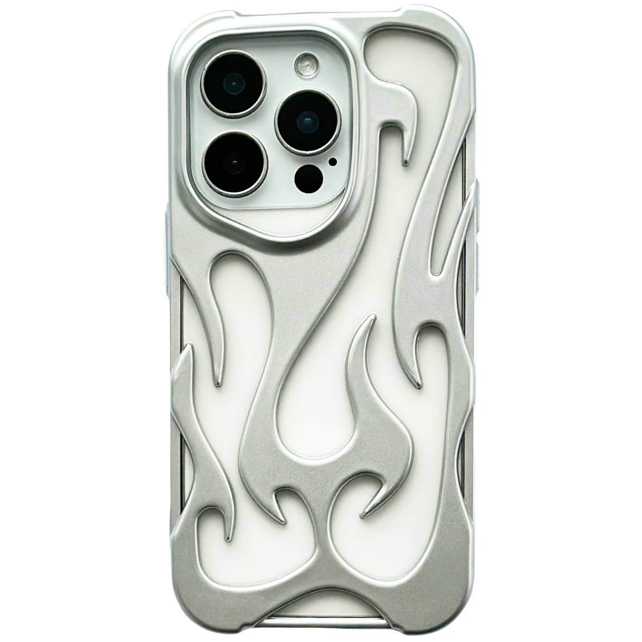 TPU Flame iPhone 15 Pro Max Silver - 1