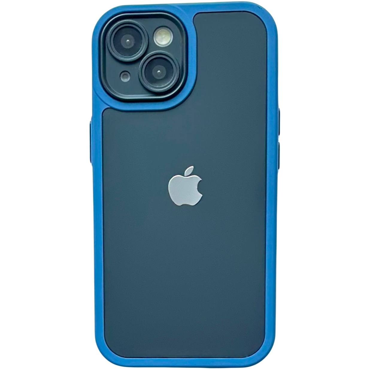 Matte Silicone Logo iPhone 14 Blue - 1
