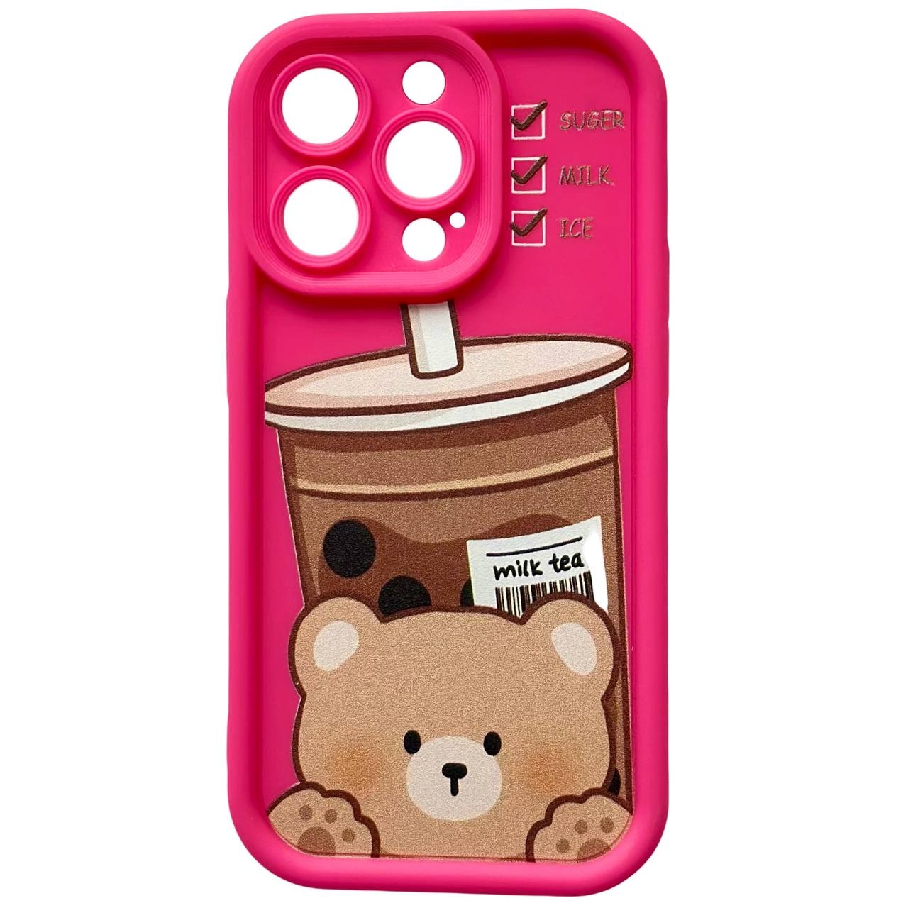 Cute Bear Coffee iPhone Xr Pink - 1