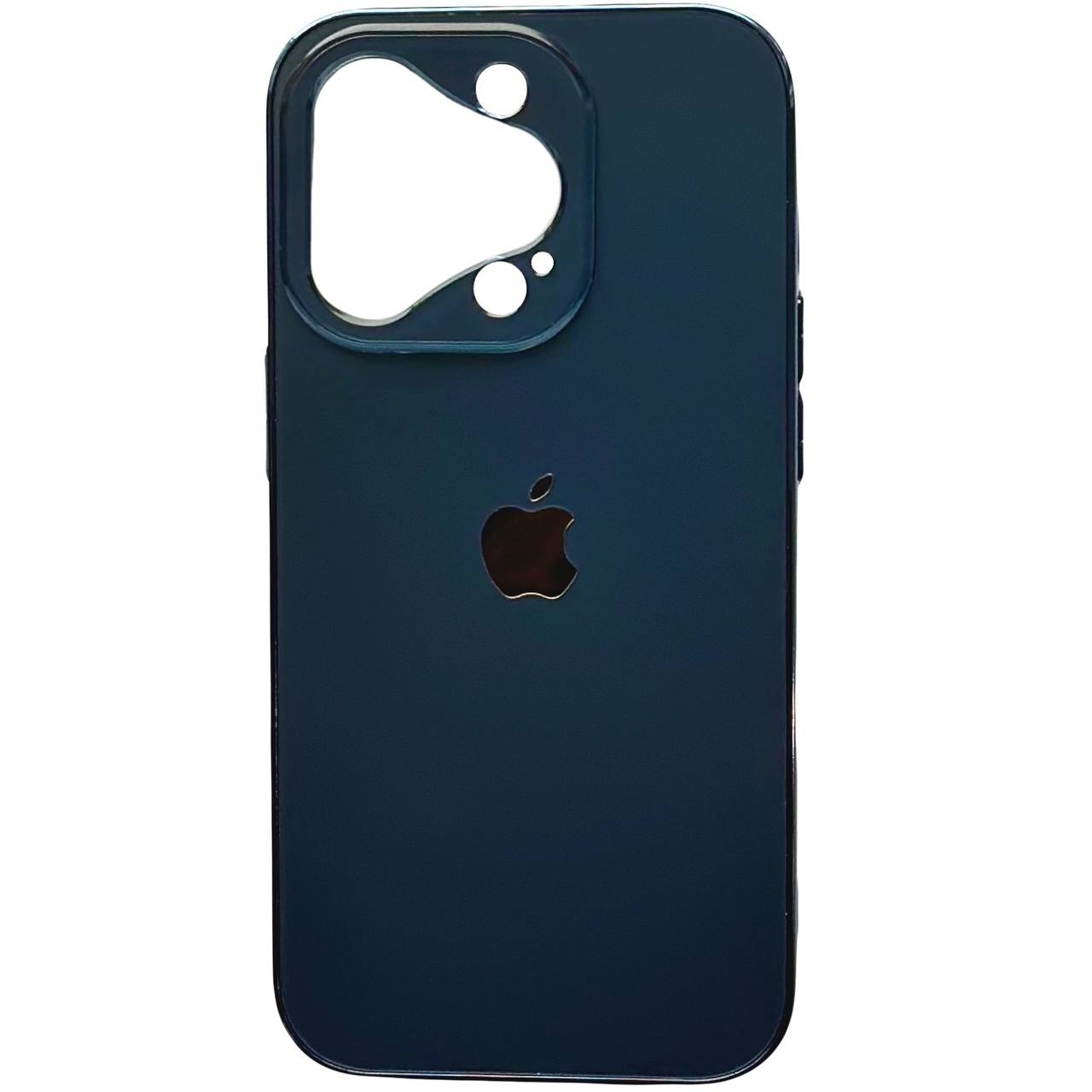 Matte Glass Open Camera iPhone 12 Pro Max Navy Blue - 3