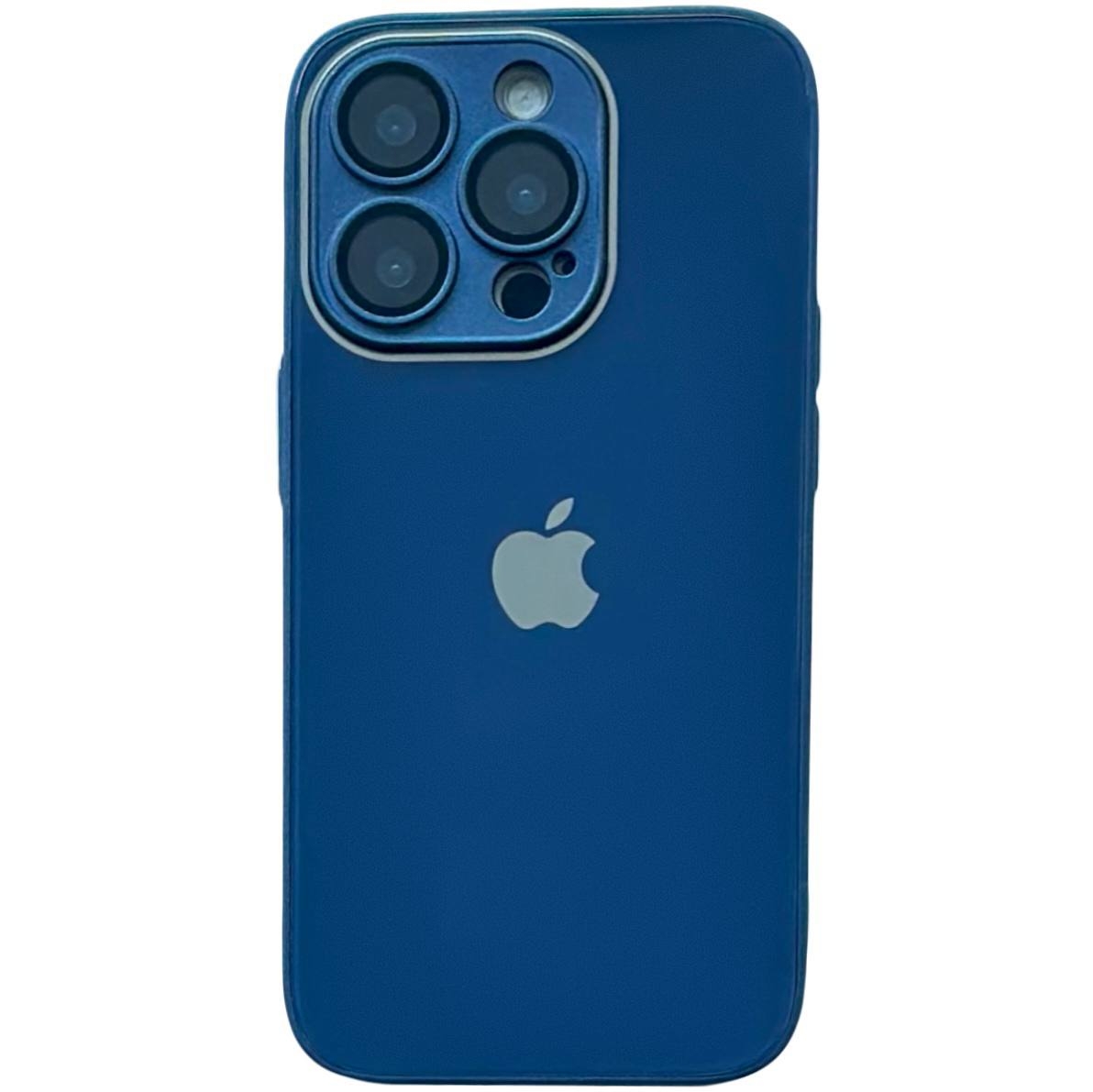 Silicone+Glass (Sapphire Lens) iPhone 12 Pro Navy Blue - 1