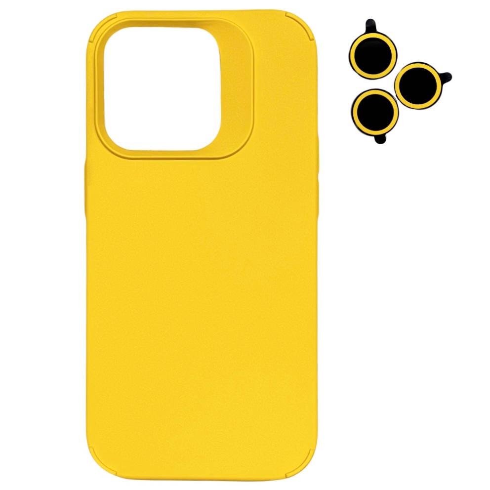 Silicone with Set iPhone 15 Pro Max Yellow - 3
