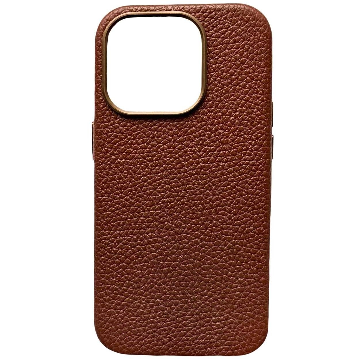 Leather Case Textured Magsafe iPhone 15 Pro Max Brown - 3