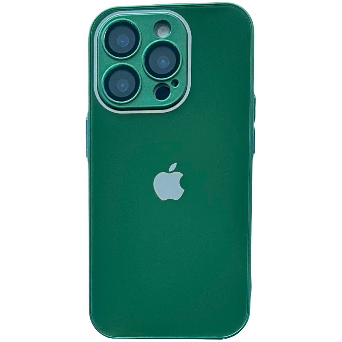 Silicone+Glass (Sapphire Lens) iPhone 14 Pro Cangling Green - 1