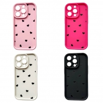 TPU Hearts Mini iPhone 16 Black