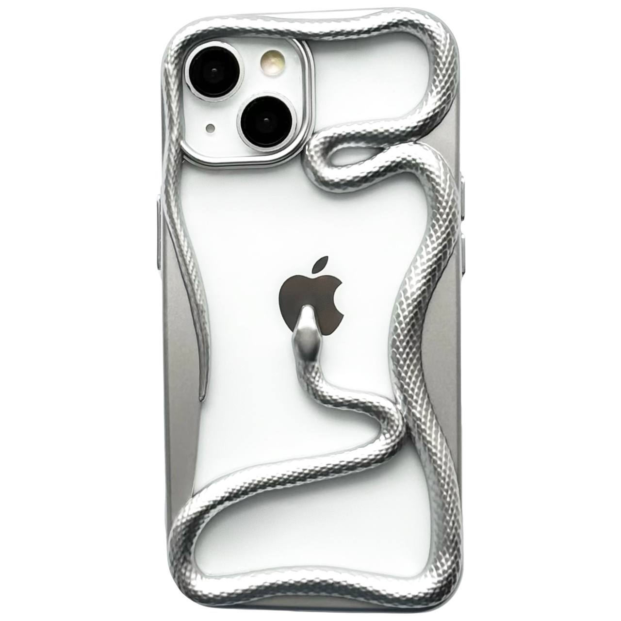TPU 3D Snake iPhone 13 Silver - 1