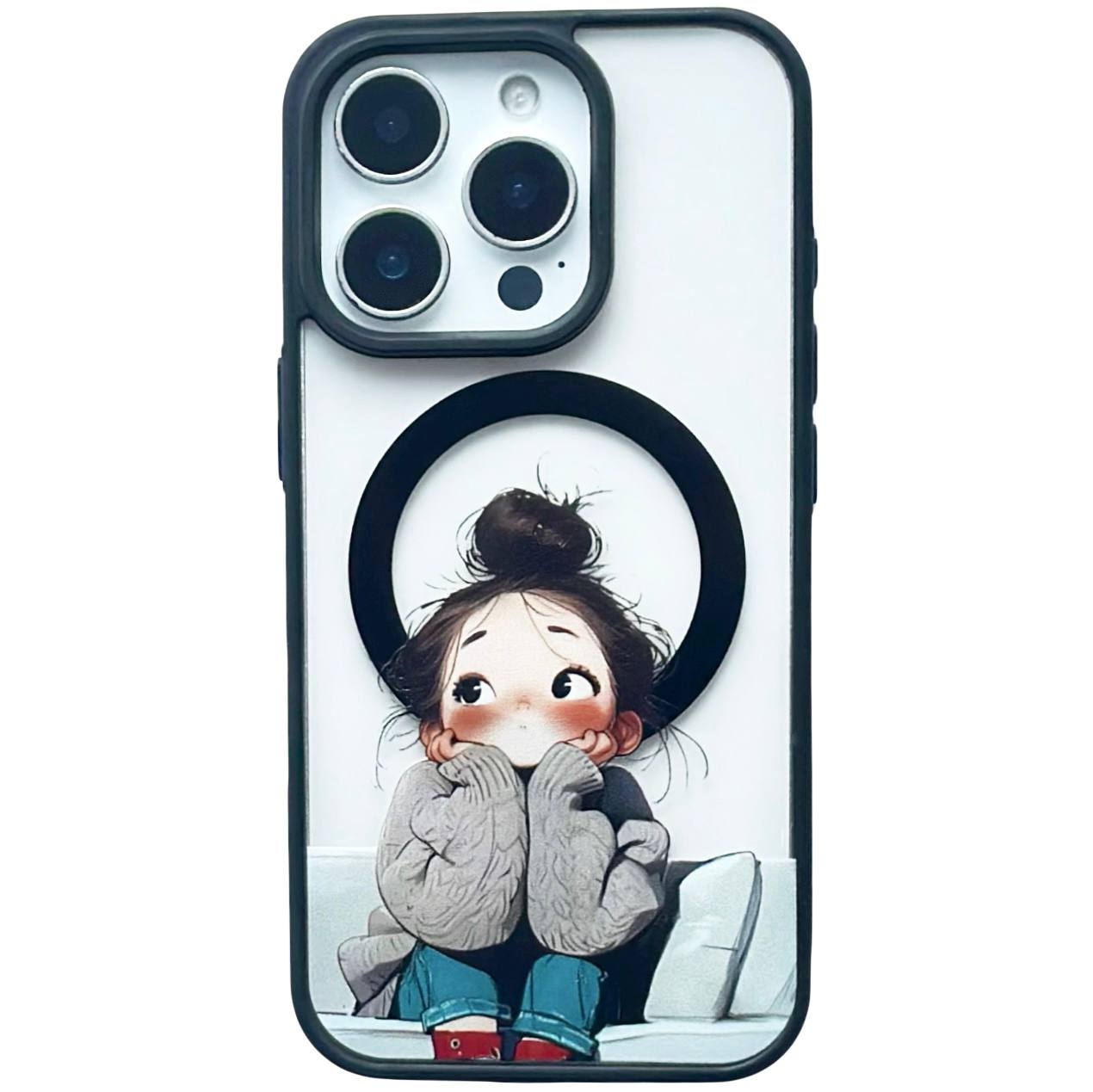 Crystal Case MagSafe iPhone 15 Pro Max Girl Big - 1