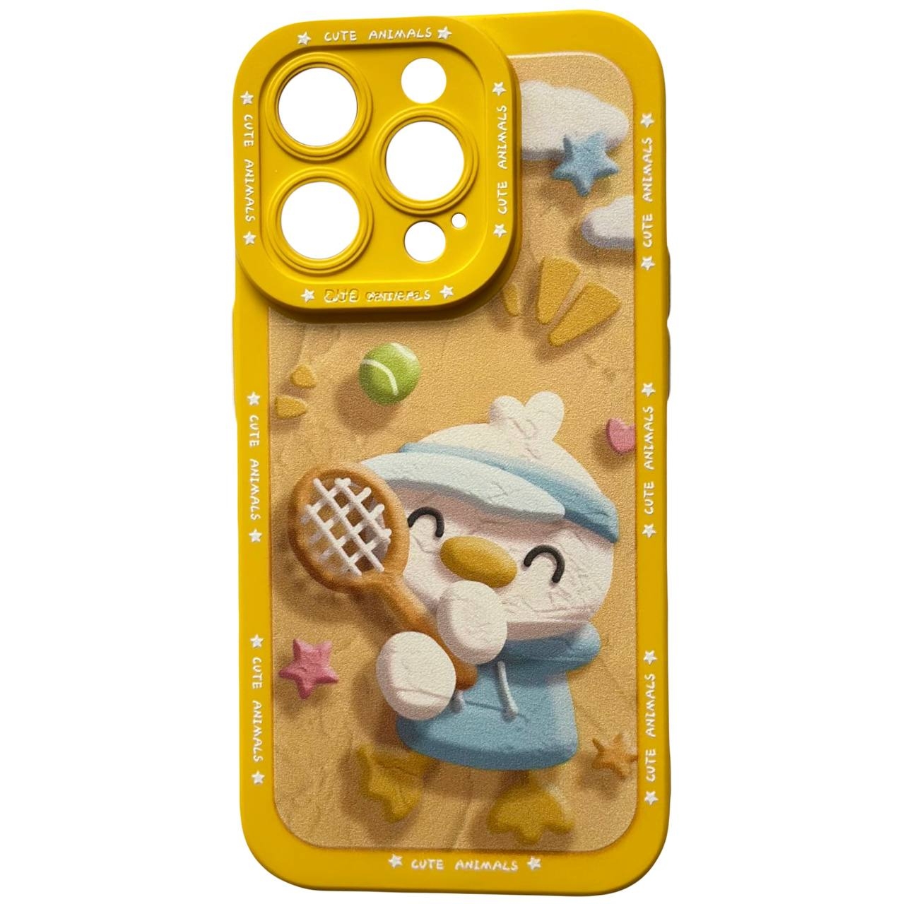 Cute Animals iPhone 14 Pro Yellow - 3