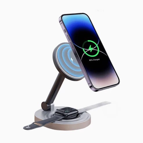 2in1 Magnetic Wireless Charger Stand 15W Black - 3