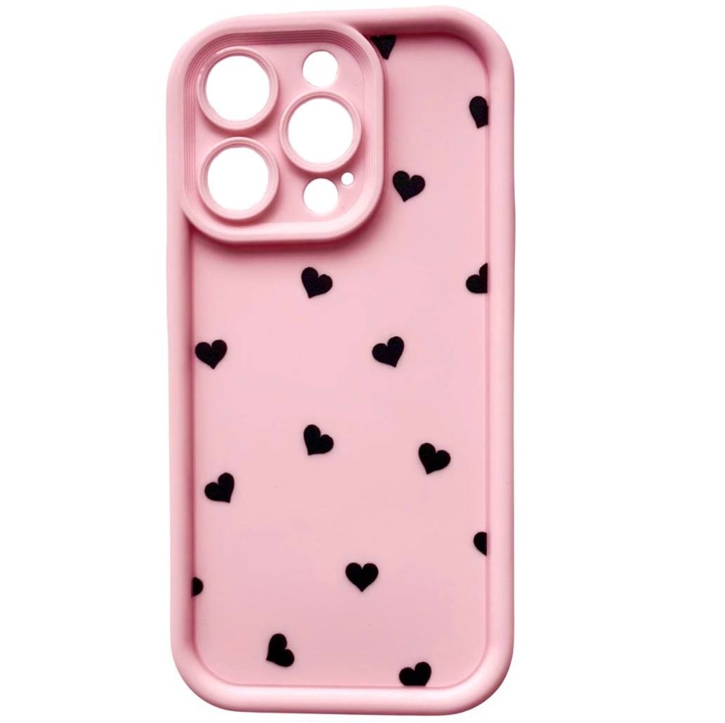 TPU Hearts Mini iPhone 15 Pro Pink Sand - 1