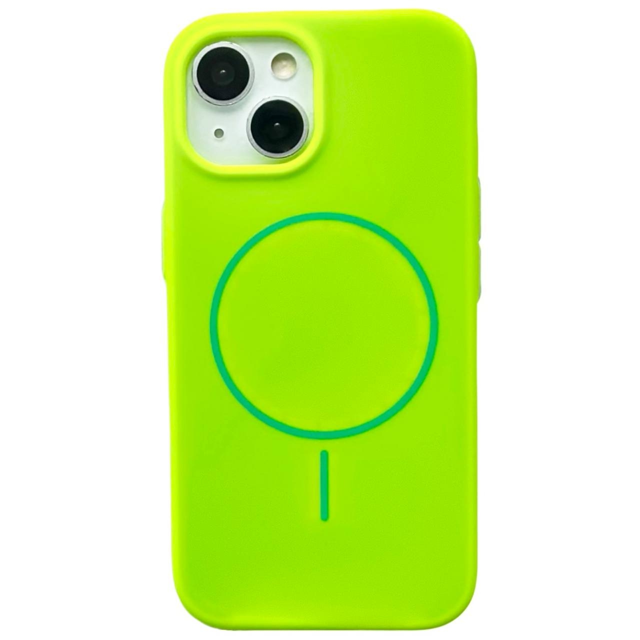 Silicone Case Slim Magsafe iPhone 14 Party Green - 1