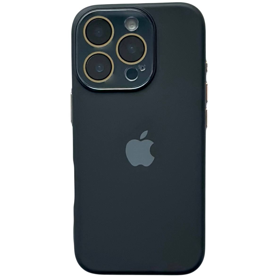 Silicone Metal Buttons iPhone 15 Pro Max Black - 1