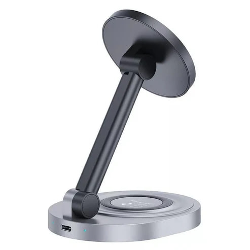 2in1 Magnetic Wireless Charger Stand 15W Black - 2