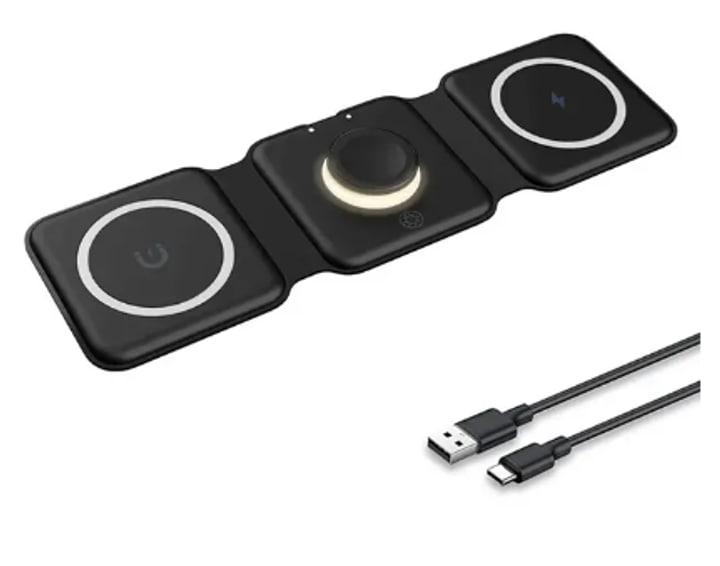 3in1 Magnetic Wireless Charger 15W Black - 2