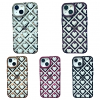 Hearts Metallic TPU iPhone 14 Black