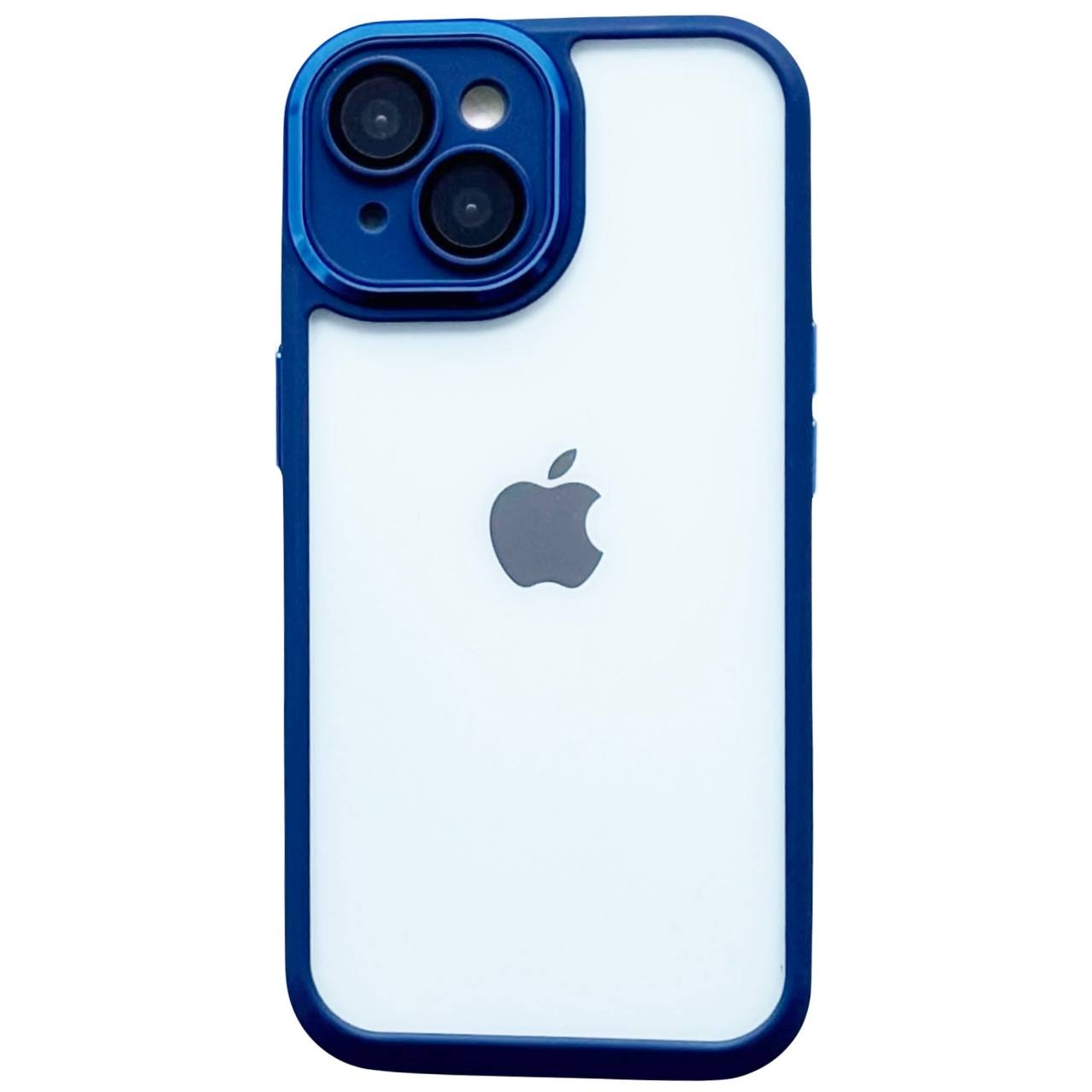 Color Case Glass Camera iPhone 14 Plus Dark Blue - 1