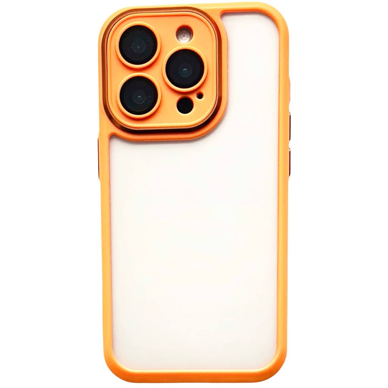 Color Case Glass Camera iPhone 15 Pro Max Orange - 1