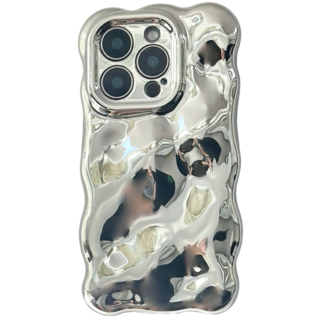 Lack Crumpled iPhone 15 Pro Silver - 1