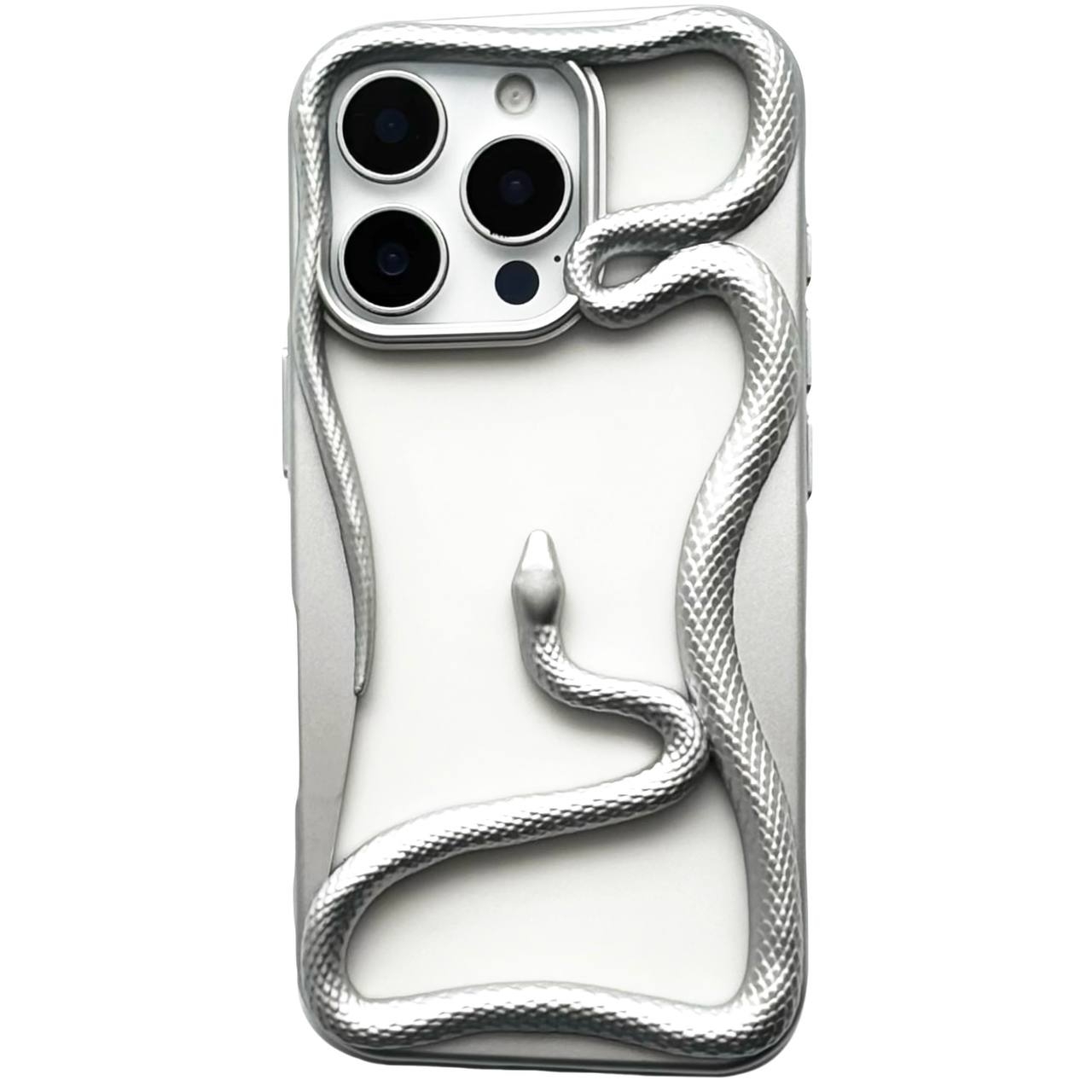 TPU 3D Snake iPhone 12 Pro Max Silver - 1