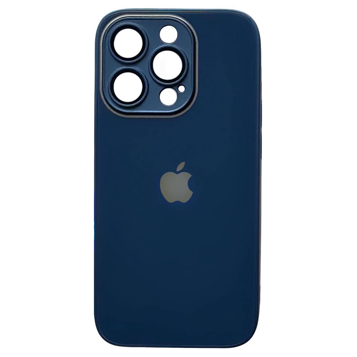 Silicone+Glass (Sapphire Lens) iPhone 12 Pro Navy Blue - 3