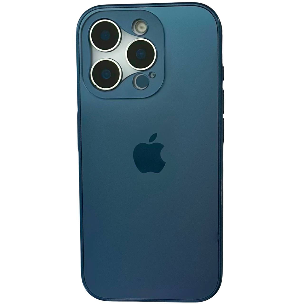 Matte Glass Open Camera iPhone 12 Pro Max Navy Blue - 1