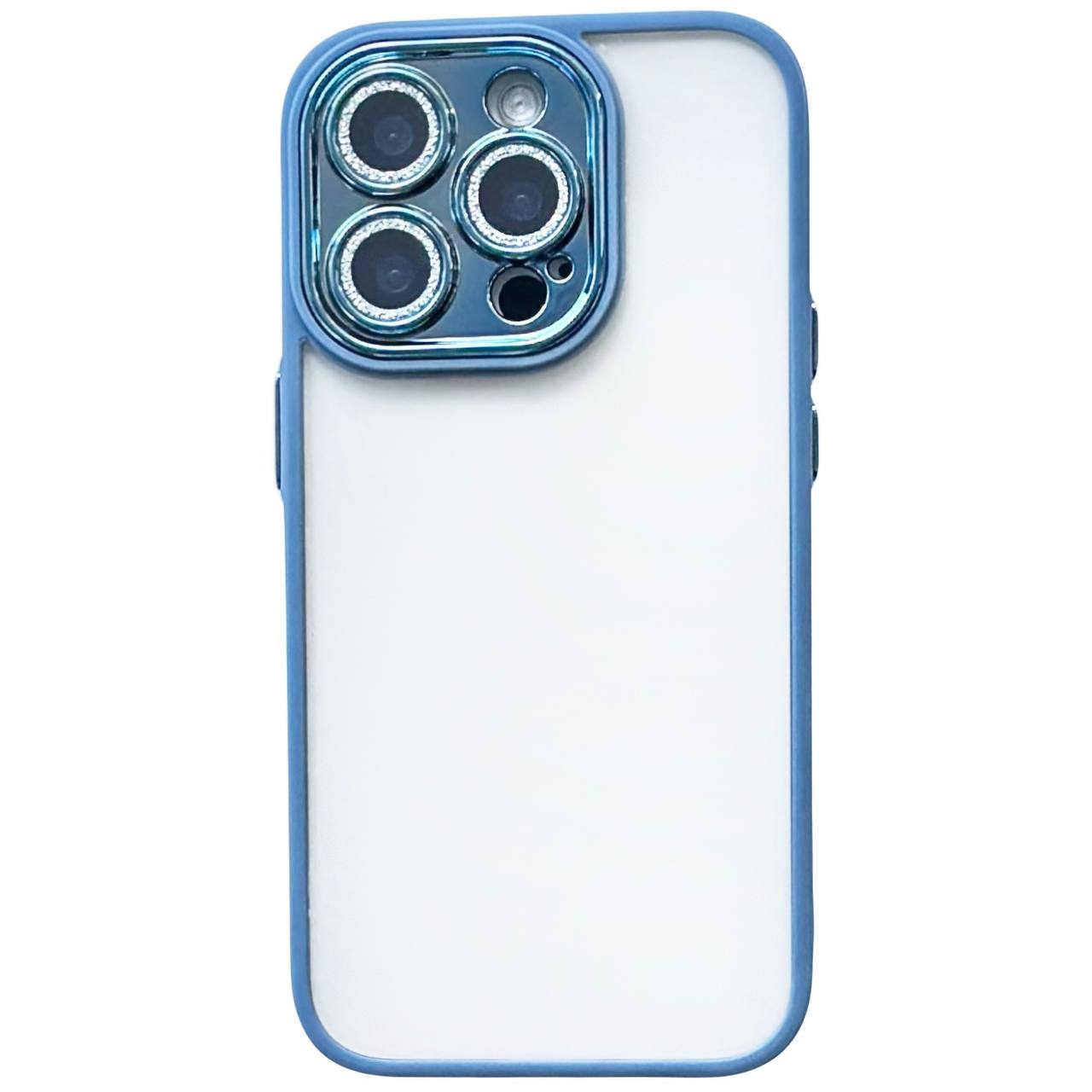 Color Case Glass Diamond Camera iPhone 14 Pro Max Blue - 1