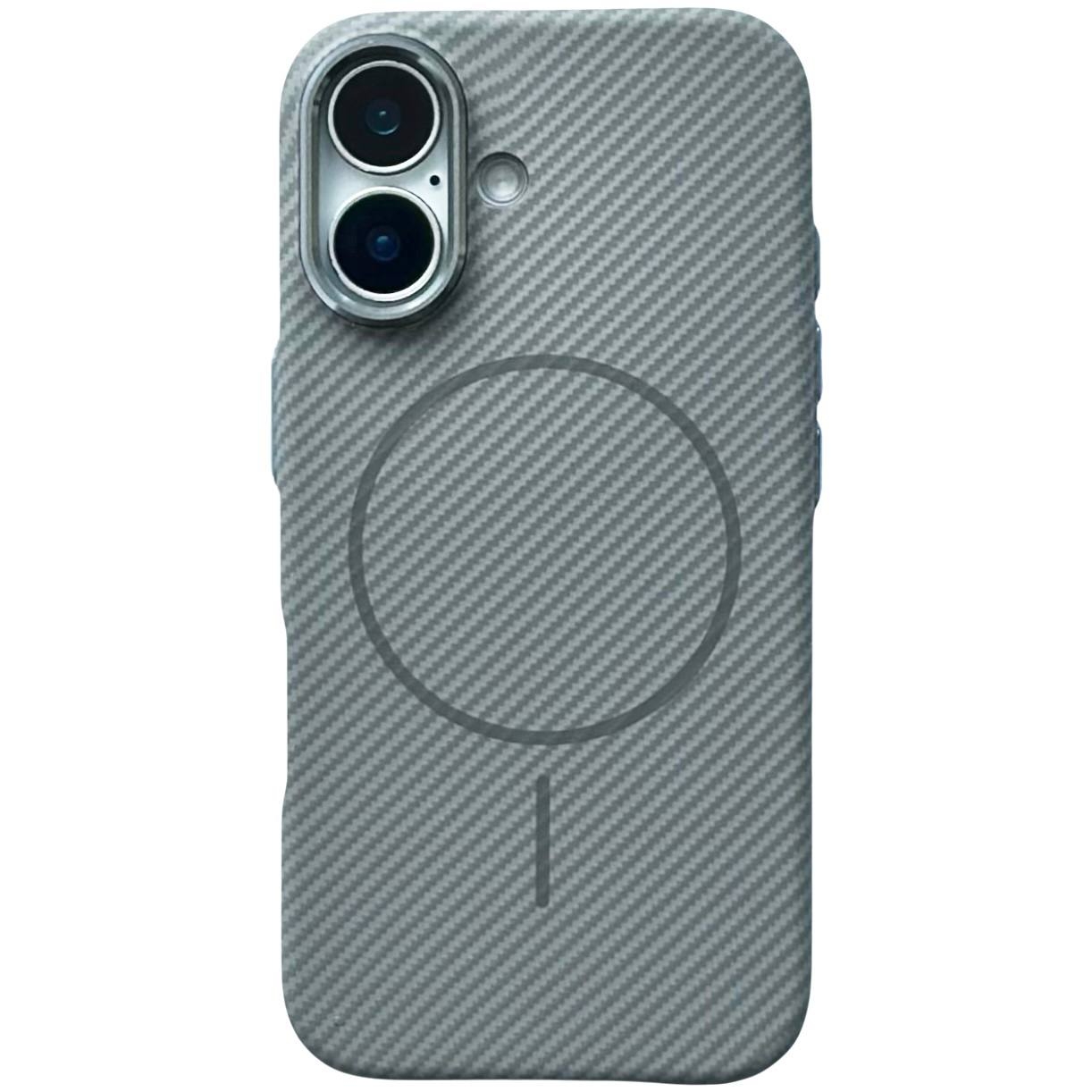 Carbon Pattern Slim Magsafe iPhone 16 Gray - 1