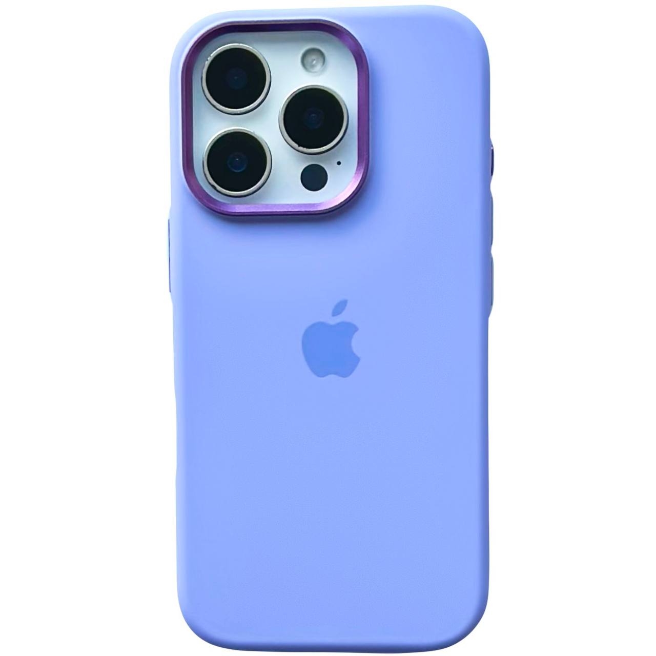 Silicone Case Metal Frame iPhone 15 Pro Violet (45) - 1