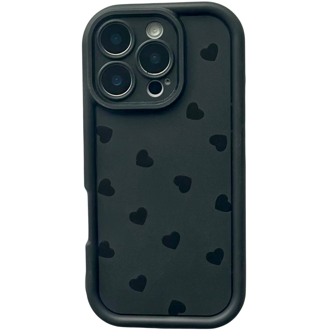 TPU Hearts Mini iPhone 15 Pro Black - 1