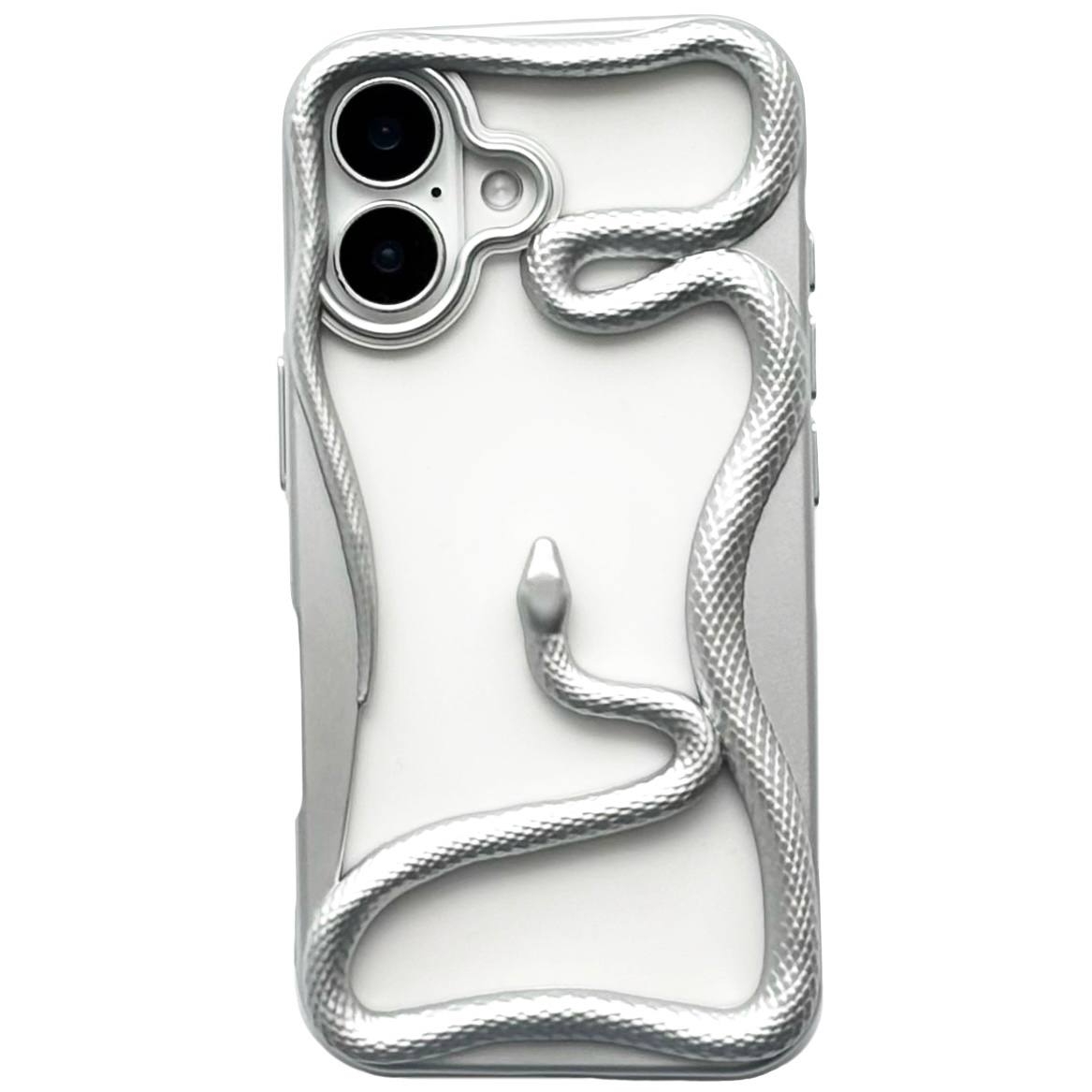TPU 3D Snake iPhone 16 Silver - 1