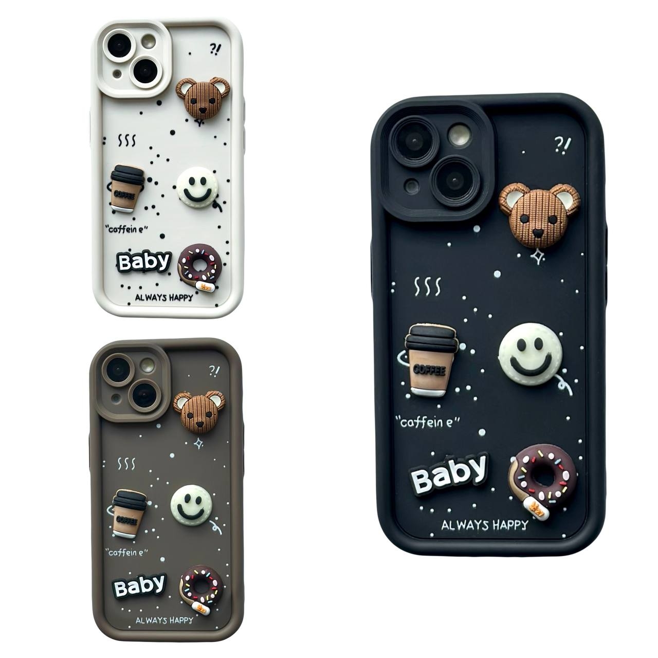 "Always Happy" Case iPhone 14 Plus Brown - 4