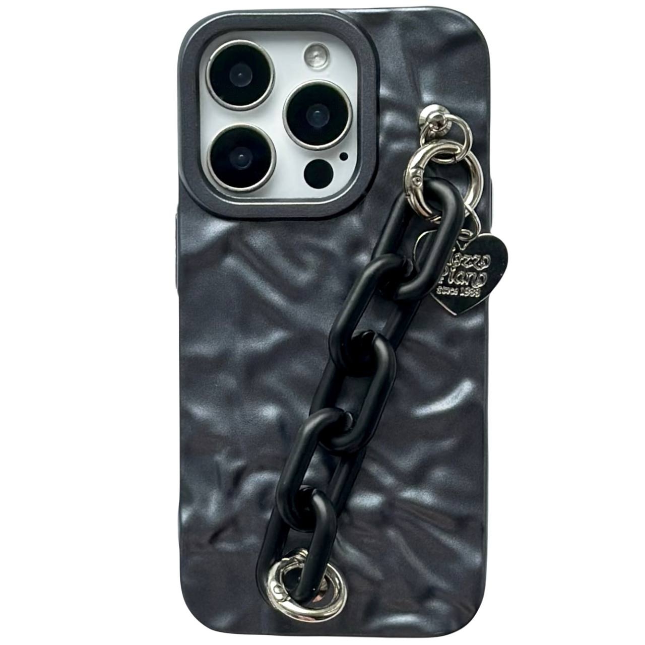 TPU Crumpled+Chain iPhone 12 Pro Max Black - 1