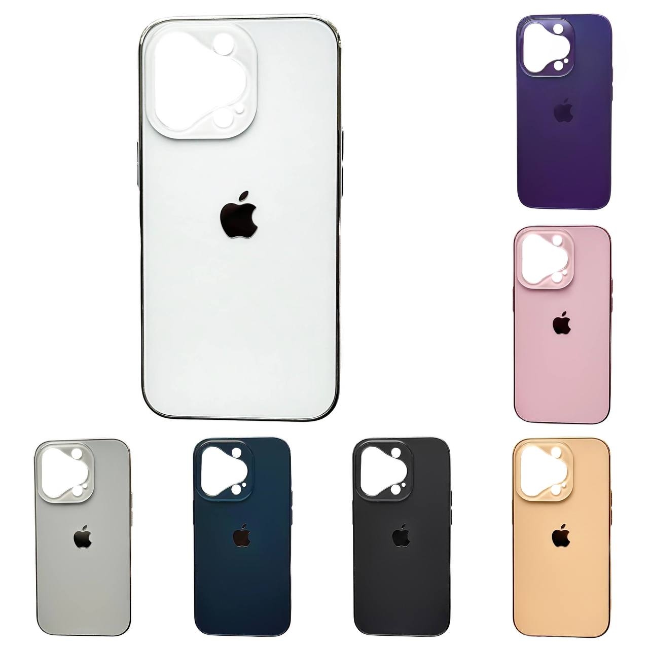 Matte Glass Open Camera iPhone 12 Pro Max Navy Blue - 4