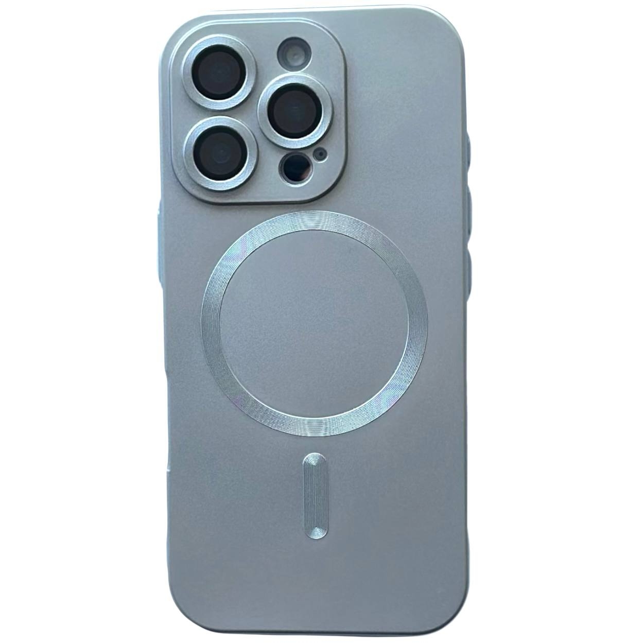 Matte Silicone with MagSafe iPhone 13 Pro Max Silver - 1
