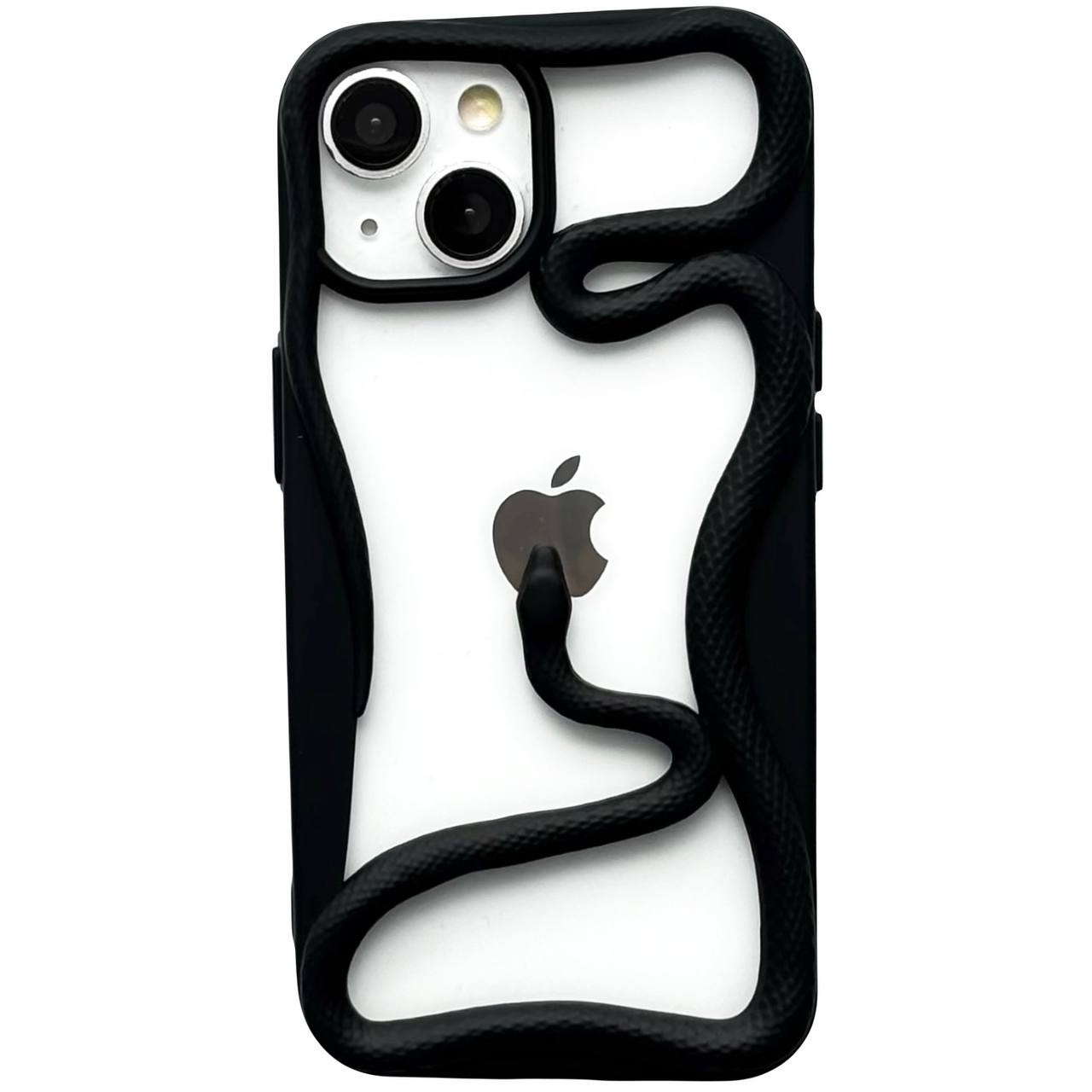 TPU 3D Snake iPhone 15 Black - 1