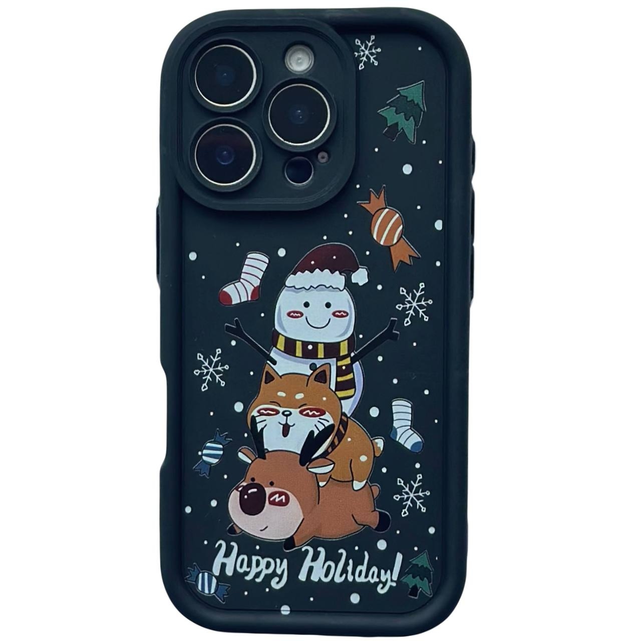 TPU Merry Christmas iPhone 12 Pro Black (3-Head) - 1