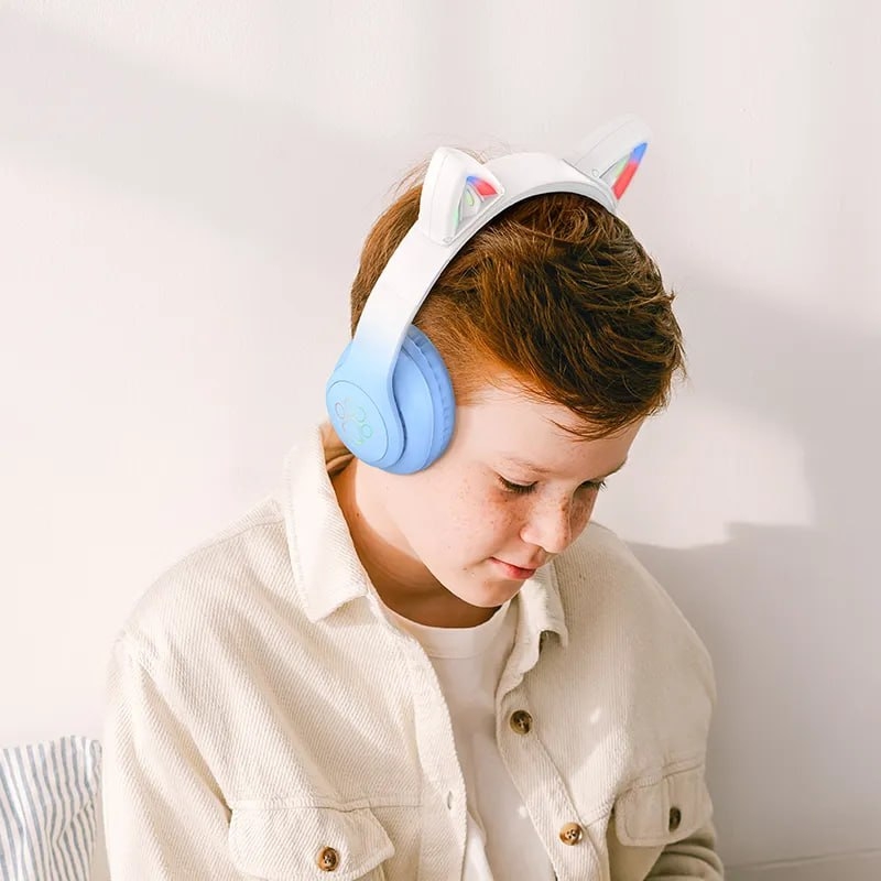 hoco. W42 Cat Ears WireLess Headphones Blue - 2