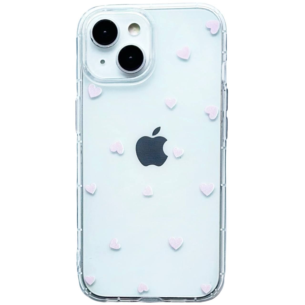 TPU Transparent Hearts iPhone 14 Plus Pink - 1