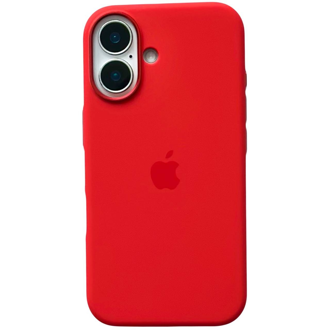 Silicone Case Metal Frame iPhone 16 Red (14) - 1