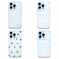 TPU Transparent Hearts iPhone 16 Pro Black