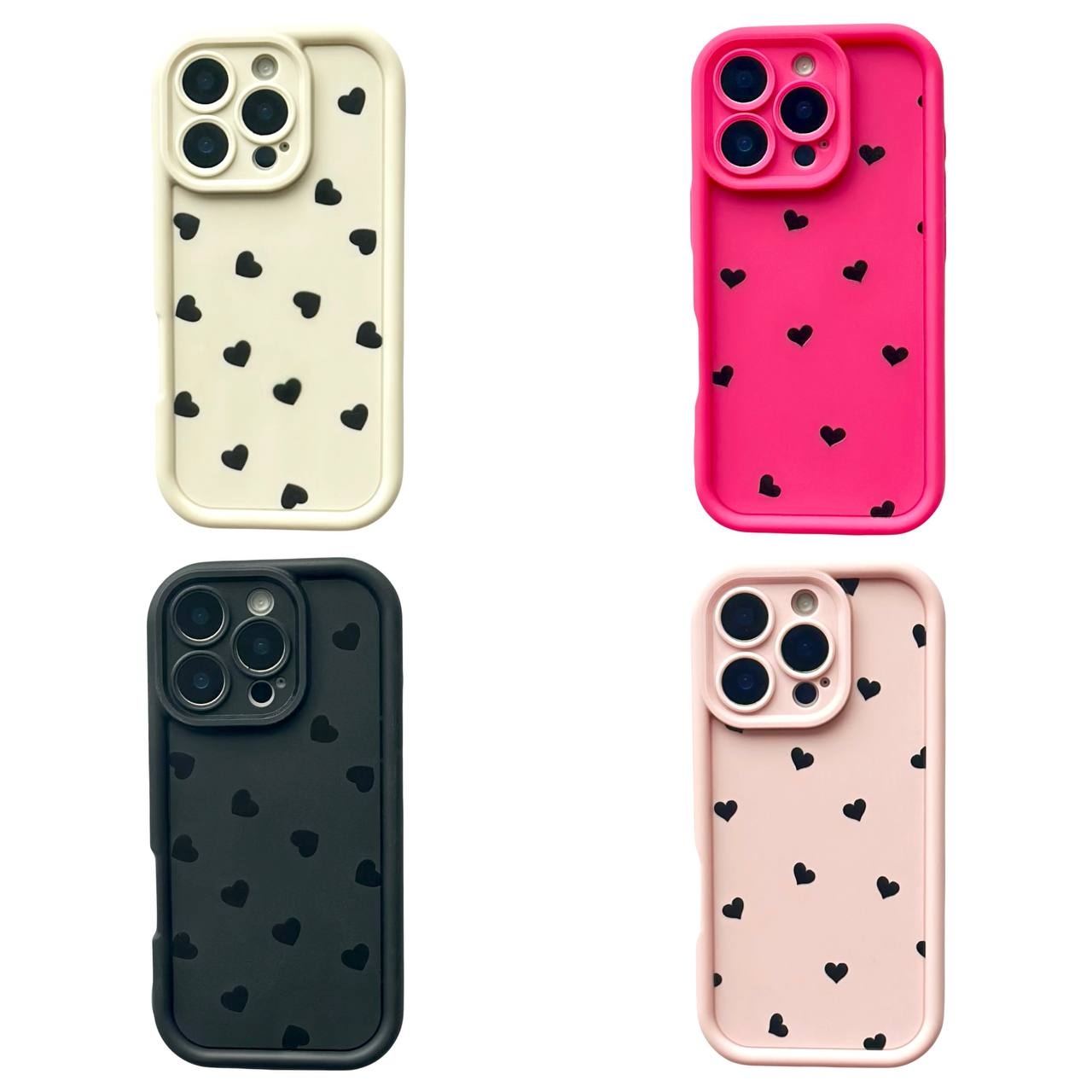 TPU Hearts Mini iPhone 15 Pro Black - 2