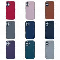Leather Case (MagSafe) iPhone 16 Light Gray