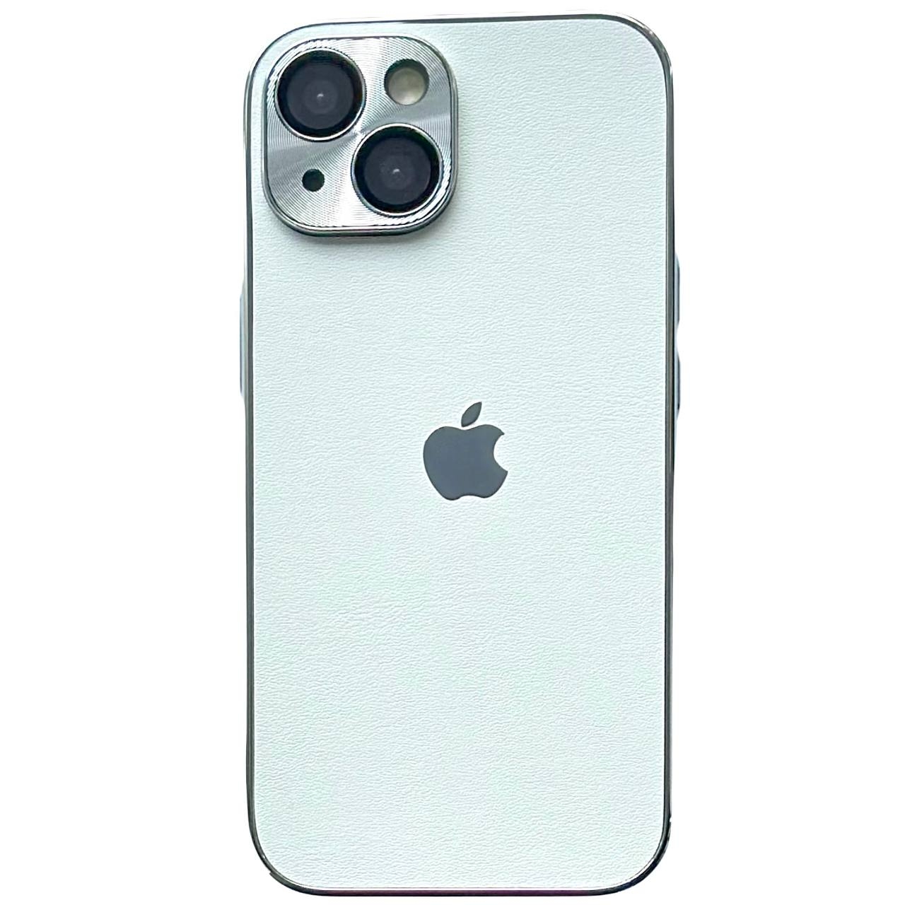 Leather Logo Case iPhone 15 White - 1