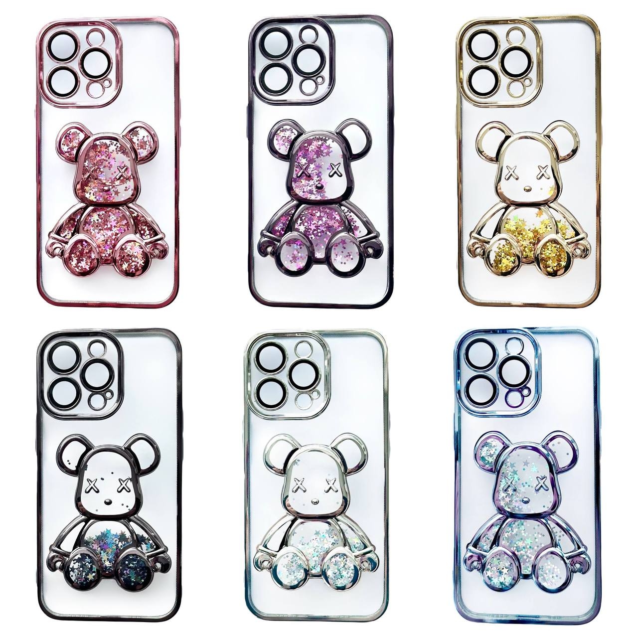 TPU BearBrick Liquid iPhone 15 Plus Silver - 4